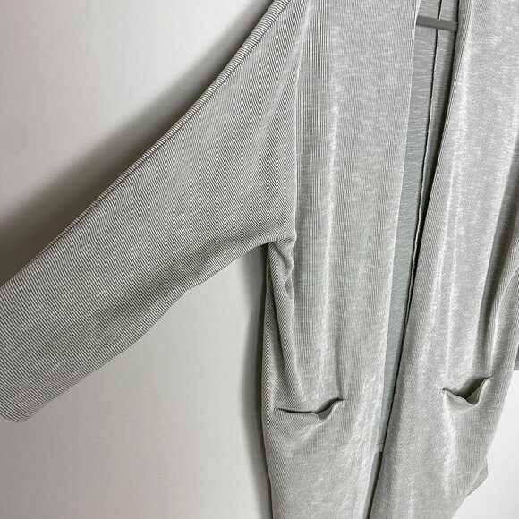 DONNI Long Striped Ribbed Cardigan Sweater One Size Slouchy Lagenlook Open Front - Picture 2 of 7